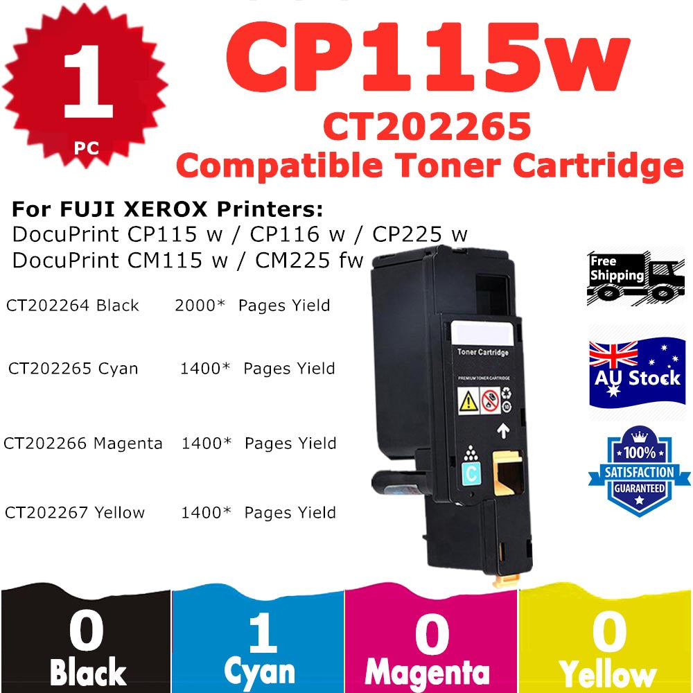 1 Pack InkSales Xerox CP115 CP116 CP225 CM115 CM225 CT202265 Cyan Only Compatible Toner Cartridge  (1C)