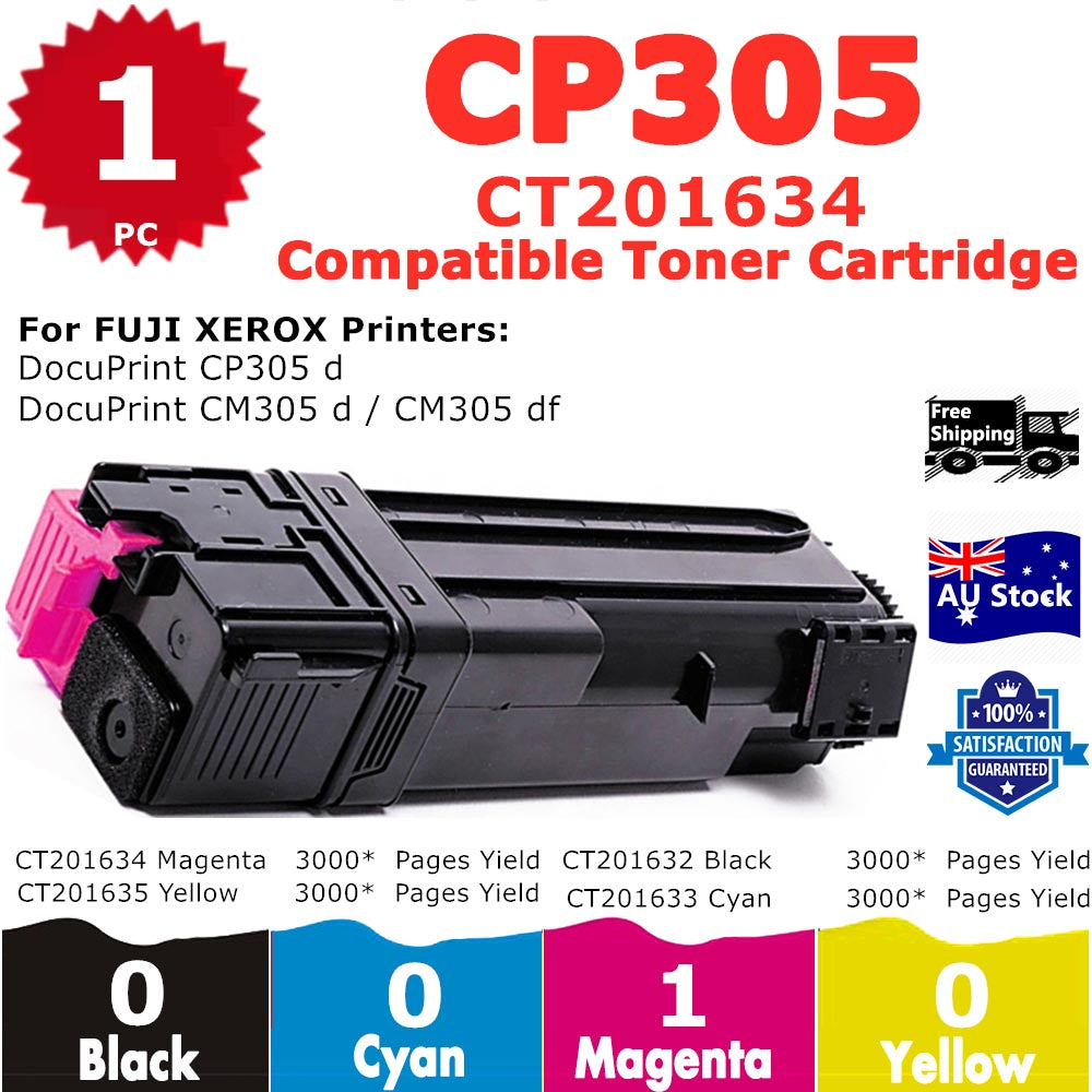 1 Pack InkSales Xerox CP305 CM305 CT201634 Magenta Only Compatible Toner Cartridge  (1M)