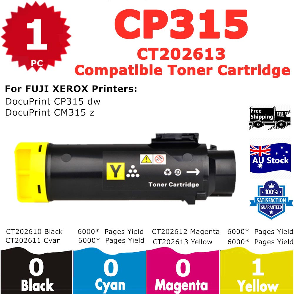 1 Pack InkSales Xerox CP315 CM315 CT202613 Yellow Only Compatible Toner Cartridge  (1Y)